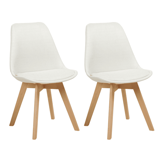Conjunto de 2 cadeiras de jantar DAKOTA II Branco creme Conjunto de 2 cadeiras de jantar DAKOTA II Branco creme