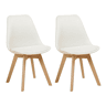 Conjunto de 2 cadeiras de jantar DAKOTA II Branco creme