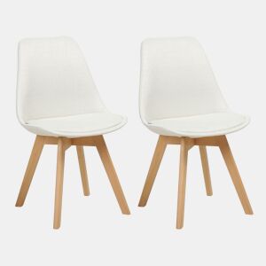 Conjunto de 2 cadeiras de jantar DAKOTA II Branco creme