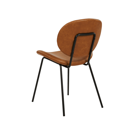 Conjunto de 2 cadeiras de jantar LUANA Pele sintética Castanho dourado