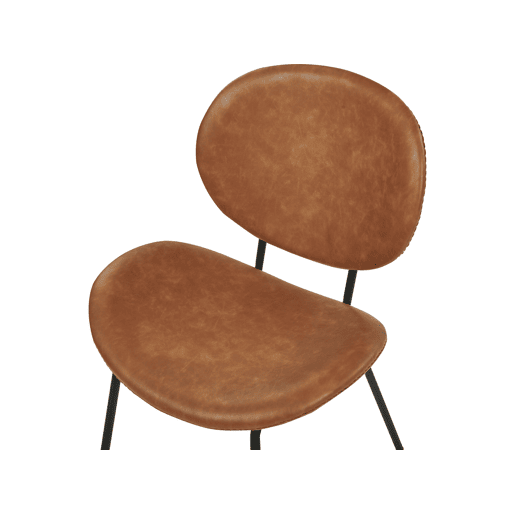 Conjunto de 2 cadeiras de jantar LUANA Pele sintética Castanho dourado