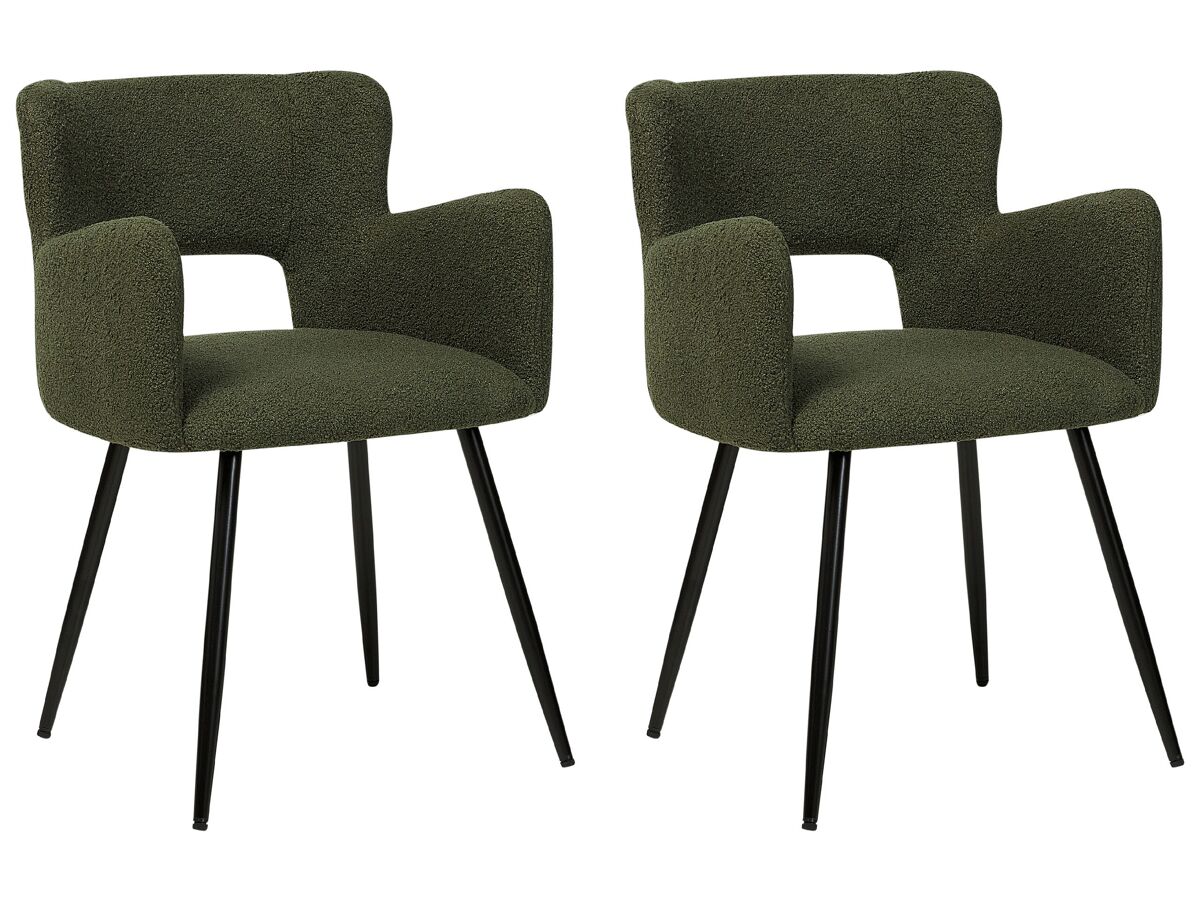 Beliani Silla de comedor SANILAC Verde Oscuro