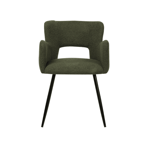 Conjunto de 2 cadeiras de jantar SANILAC Bouclé Verde escuro