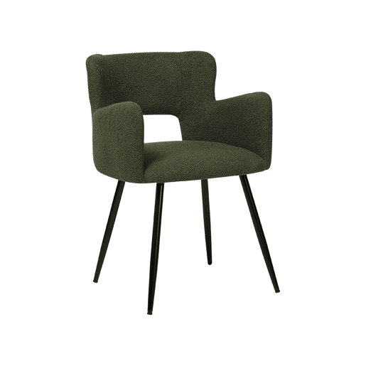 Conjunto de 2 cadeiras de jantar SANILAC Bouclé Verde escuro