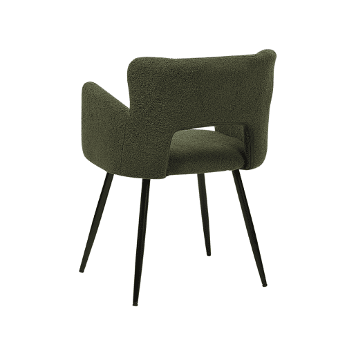 Conjunto de 2 cadeiras de jantar SANILAC Bouclé Verde escuro