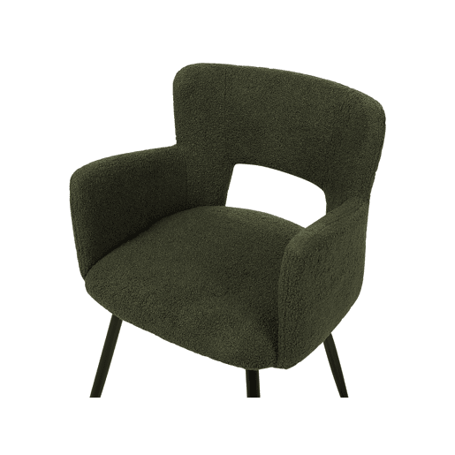 Conjunto de 2 cadeiras de jantar SANILAC Bouclé Verde escuro