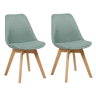 Conjunto de 2 cadeiras de jantar DAKOTA II Tecido Verde menta