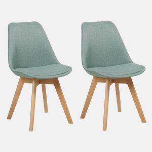 Conjunto de 2 cadeiras de jantar DAKOTA II Tecido Verde menta