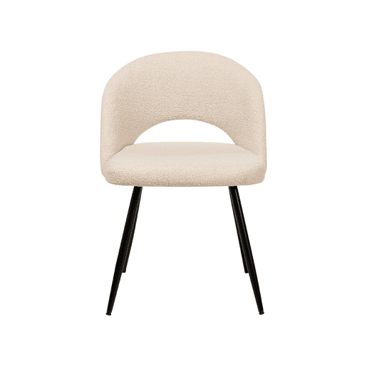 Conjunto de 2 cadeiras de jantar ONAGA Bouclé Creme Conjunto de 2 cadeiras de jantar ONAGA Bouclé Creme
