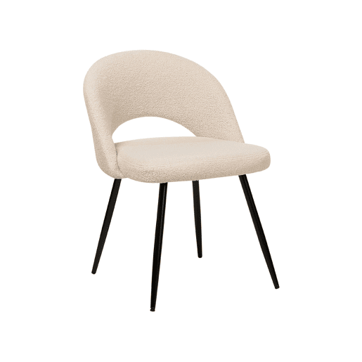 Conjunto de 2 cadeiras de jantar ONAGA Bouclé Creme Conjunto de 2 cadeiras de jantar ONAGA Bouclé Creme