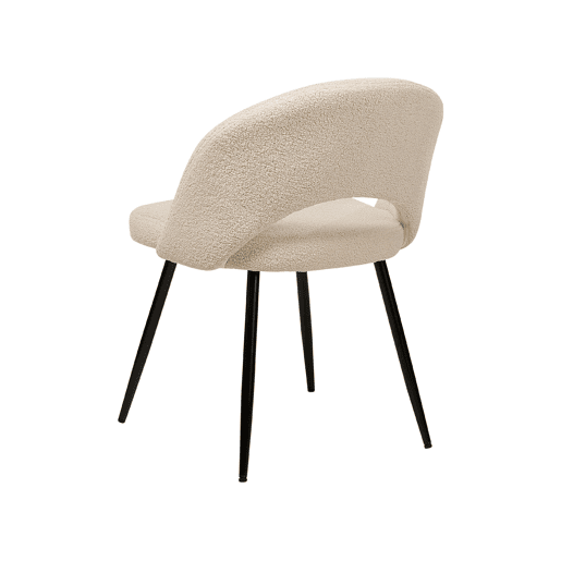 Conjunto de 2 cadeiras de jantar ONAGA Bouclé Creme Conjunto de 2 cadeiras de jantar ONAGA Bouclé Creme