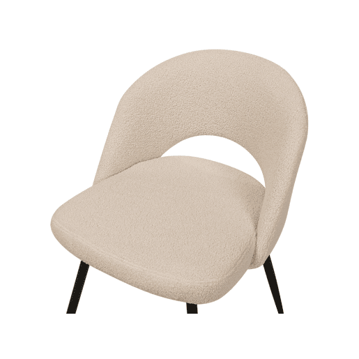 Conjunto de 2 cadeiras de jantar ONAGA Bouclé Creme Conjunto de 2 cadeiras de jantar ONAGA Bouclé Creme