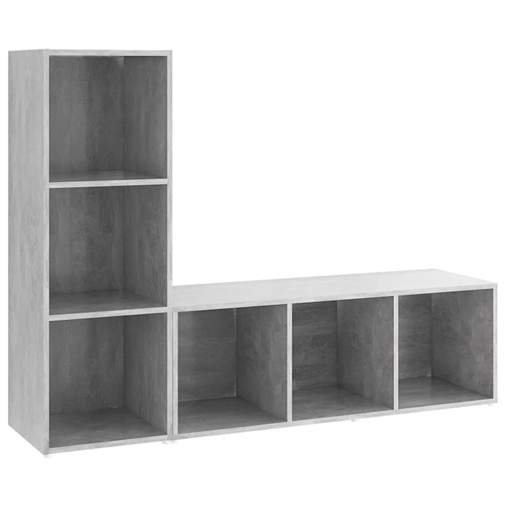 muebles de salon 2 piezas madera ingenieria gris hormigon