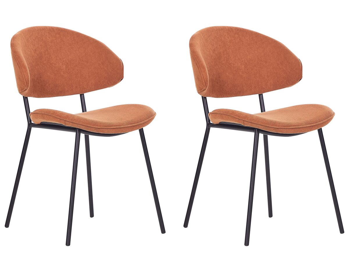 Beliani Silla de comedor KIANA Naranja