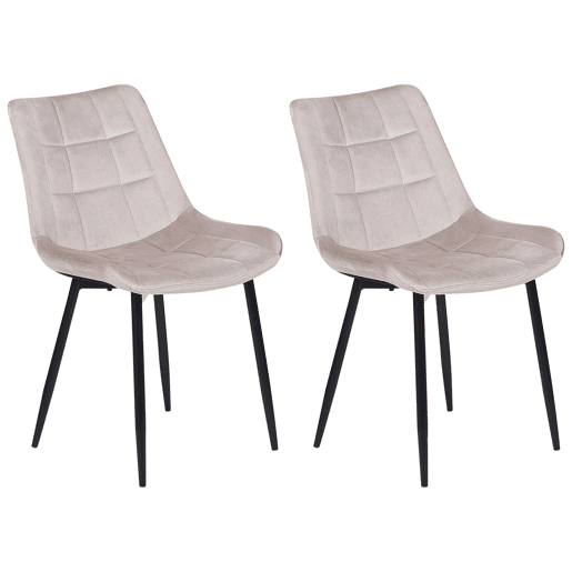 Conjunto de 2 cadeiras de jantar MELROSE Veludo Taupe