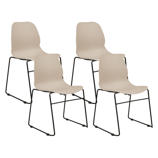 Conjunto de 4 cadeiras de reunião PANORA Creme