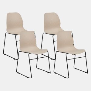 Conjunto de 4 cadeiras de reunião PANORA Creme