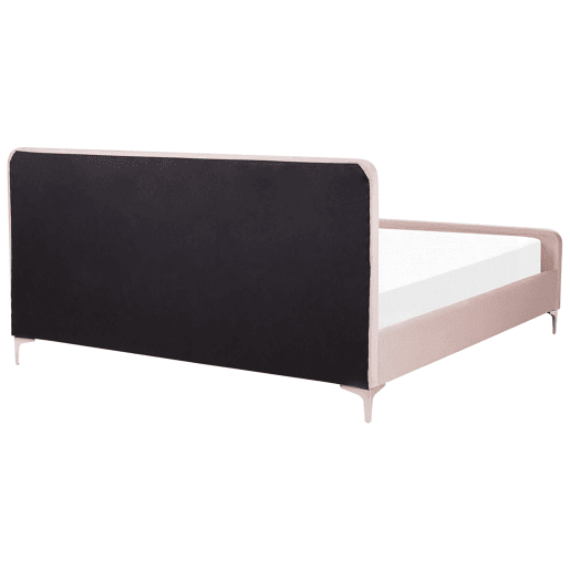 Cama Veludo LUNAN 180 x 200 cm Rosa pastel
