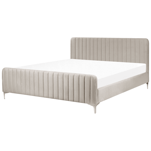Cama Veludo LUNAN 180 x 200 cm Taupe