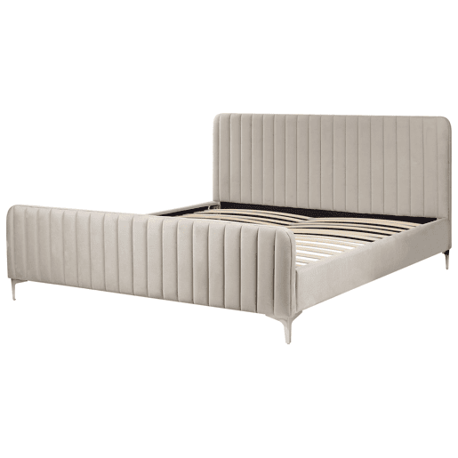 Cama Veludo LUNAN 180 x 200 cm Taupe