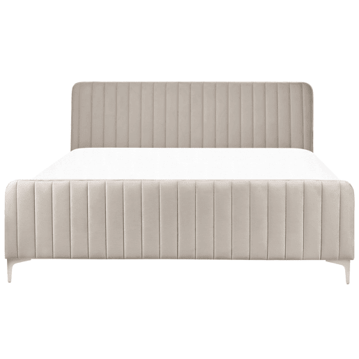 Cama Veludo LUNAN 180 x 200 cm Taupe