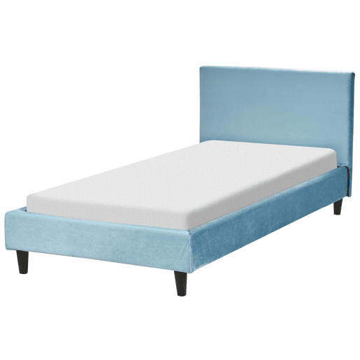 Cama Veludo FITOU 90 x 200 cm Azul claro