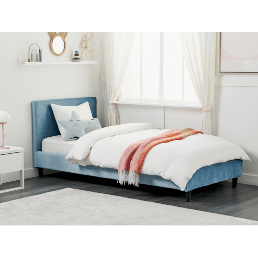Cama Veludo FITOU 90 x 200 cm Azul claro