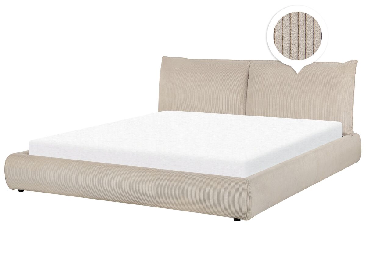 Beliani Cama Pana VINAY 196x233 Gris Claro