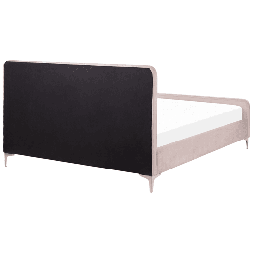 Cama Veludo LUNAN 160 x 200 cm Rosa pastel