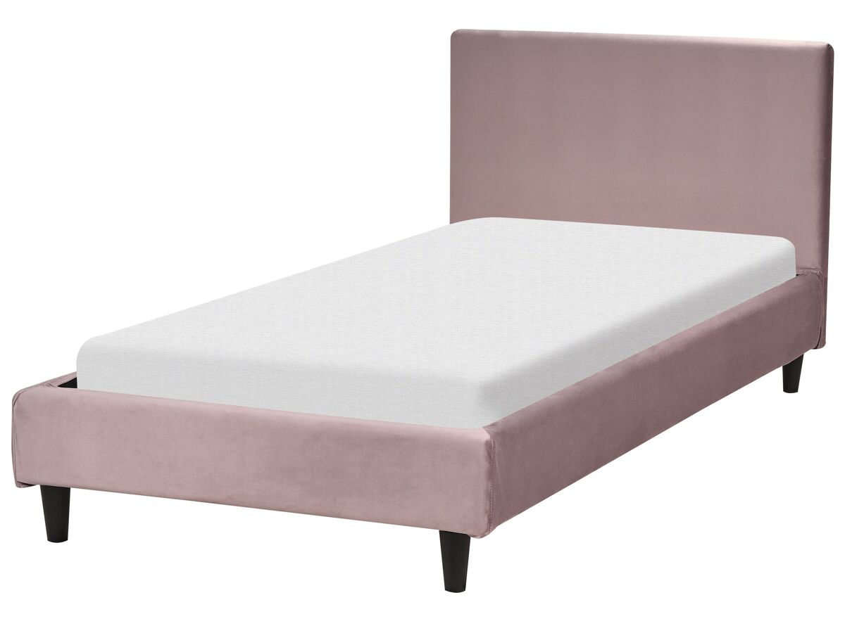 Beliani Cama Terciopelo FITOU 100x214 Rosa