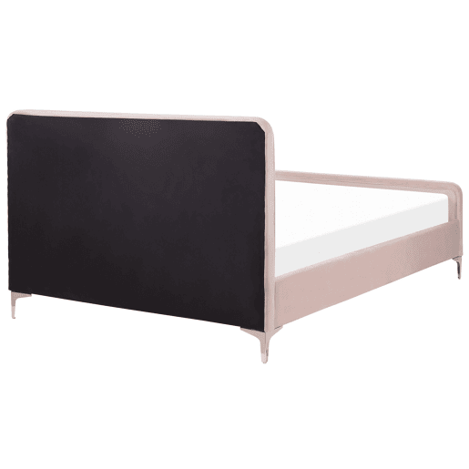 Cama Veludo LUNAN 140 x 200 cm Rosa pastel