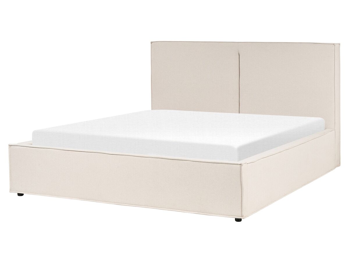 Beliani Cama con almacenaje Poliéster MOISSAC 177x224 Beige