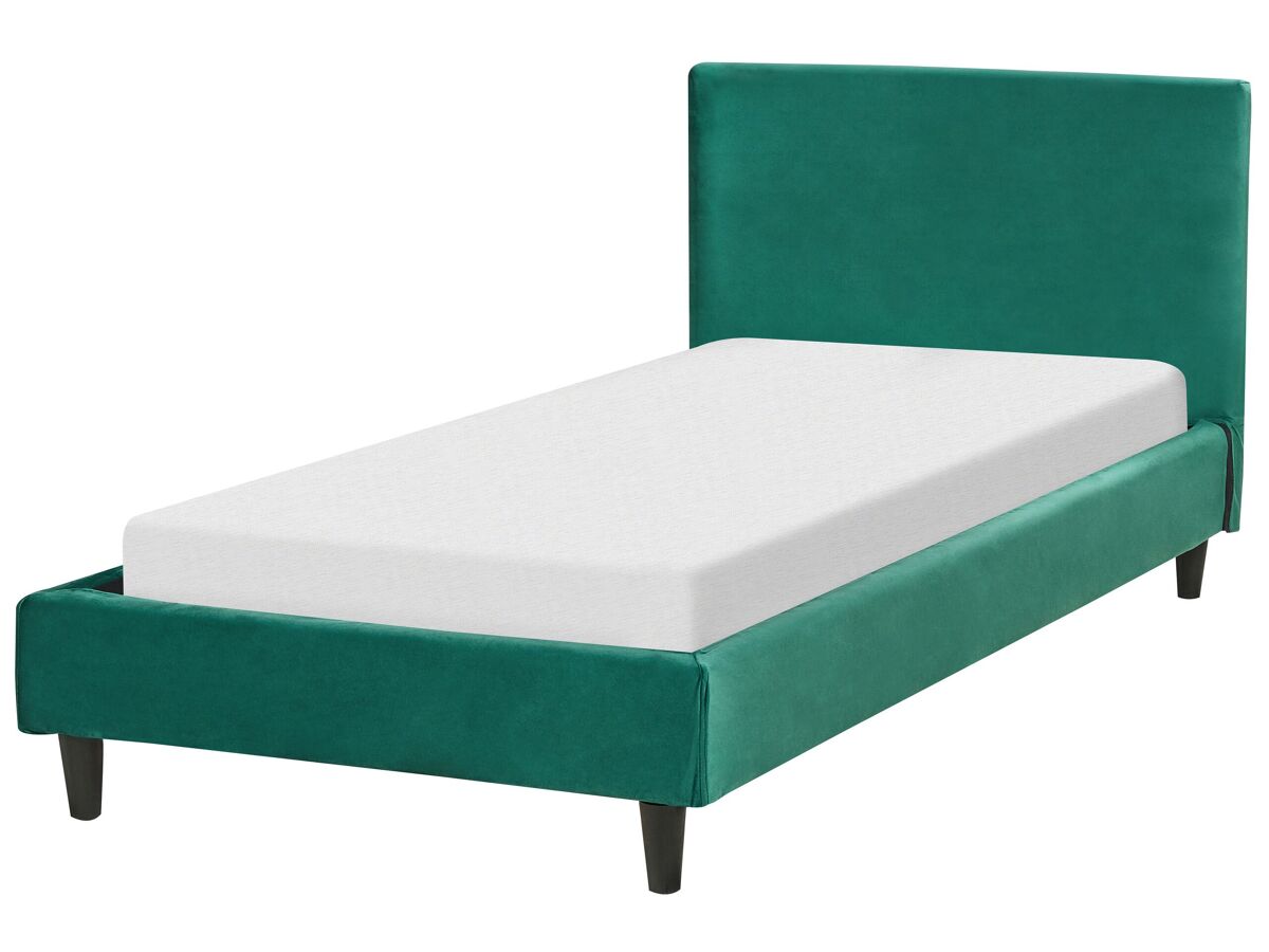Beliani Cama Terciopelo FITOU 100x214 Verde Oscuro