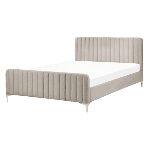 Cama Veludo LUNAN 140 x 200 cm Taupe