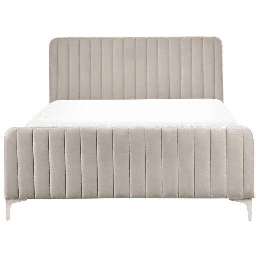 Cama Veludo LUNAN 140 x 200 cm Taupe