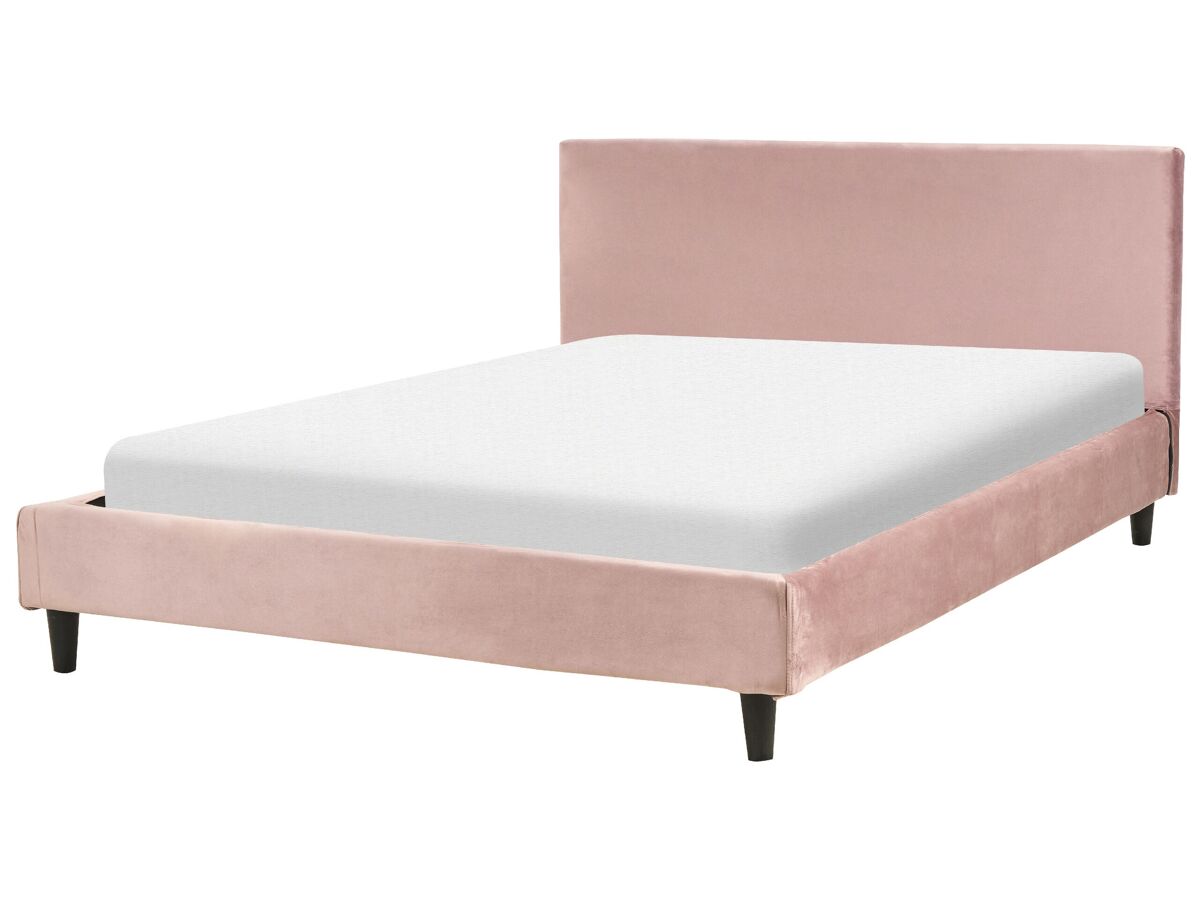 Beliani Cama Terciopelo FITOU 150x214 Rosa