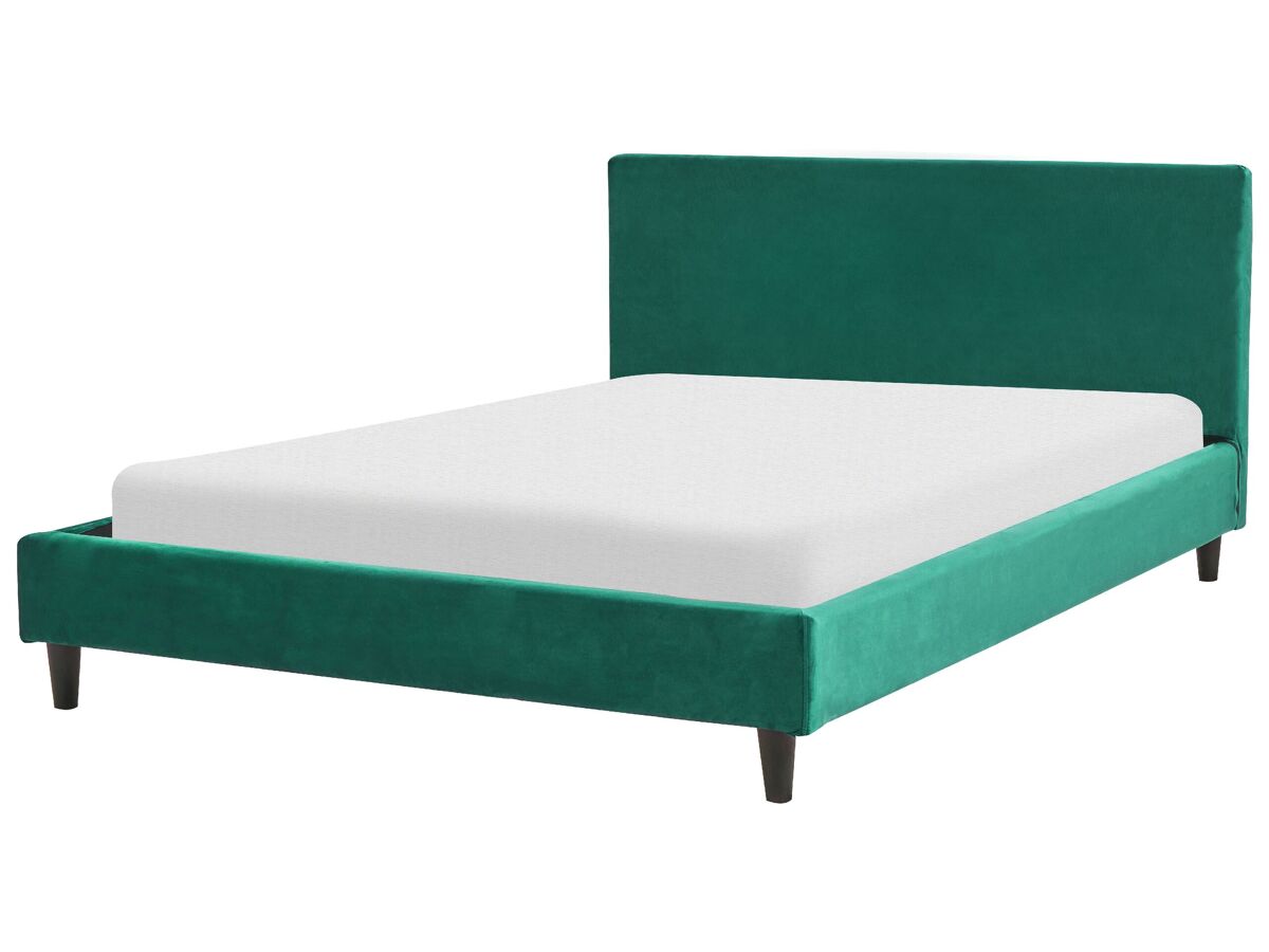 Beliani Cama Terciopelo FITOU 150x214 Verde Oscuro
