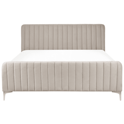 Cama Veludo LUNAN 160 x 200 cm Taupe