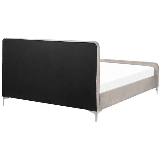 Cama Veludo LUNAN 160 x 200 cm Taupe
