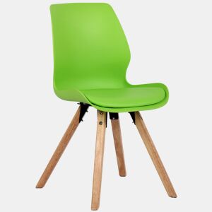 Silla de comedor Luna Plástico Verde 58X49X87.5 cm