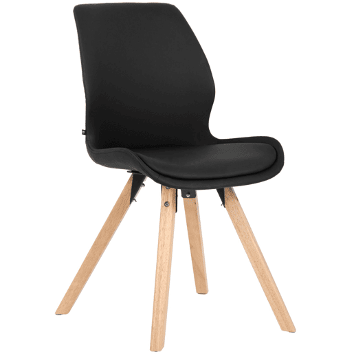 Silla de comedor Luna Simil cuero Negro 58X49X87.5 cm