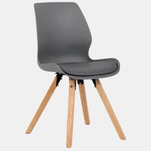 Silla de comedor Luna Plástico Gris 58X49X87.5 cm