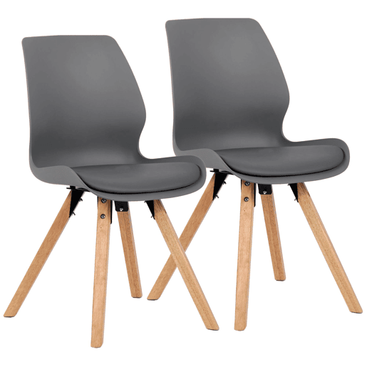Set de 2 sillas de comedor Luna Plástico Gris 58X48X87 cm