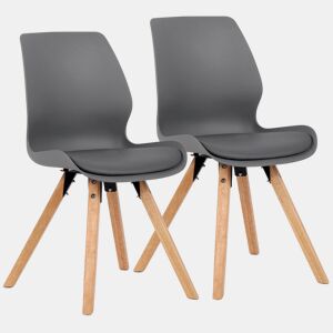Set de 2 sillas de comedor Luna Plástico Gris 58X48X87 cm