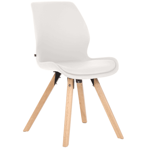 Silla de comedor Luna Simil cuero Blanco 58X49X87.5 cm