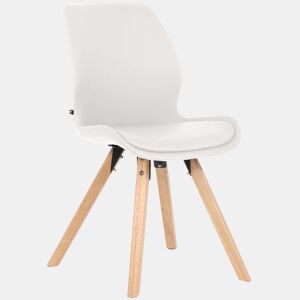 Silla de comedor Luna Simil cuero Blanco 58X49X87.5 cm