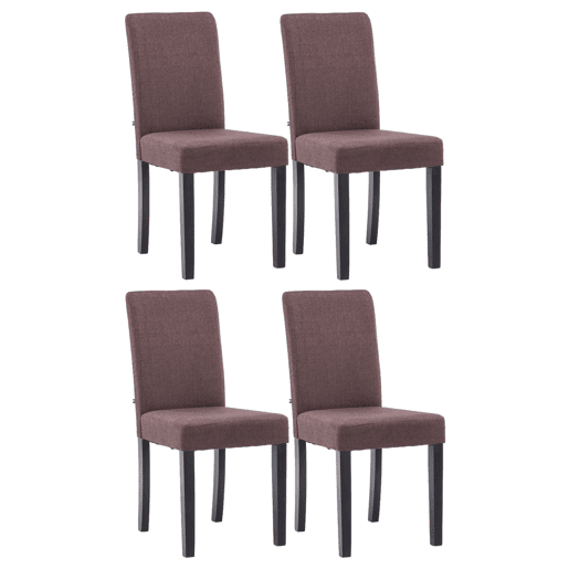 Juego de 4 Sillas de comedor Ina de tela Marrón 47X41X91 cm