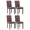 Juego de 4 Sillas de comedor Ina de tela Marrón 47X41X91 cm