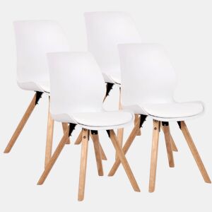 Set de 4 sillas Luna Plástico Blanco 58X49X87.5 cm