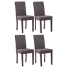 Juego de 4 Sillas de comedor Ina de tela Gris oscuro 47X41X91 cm